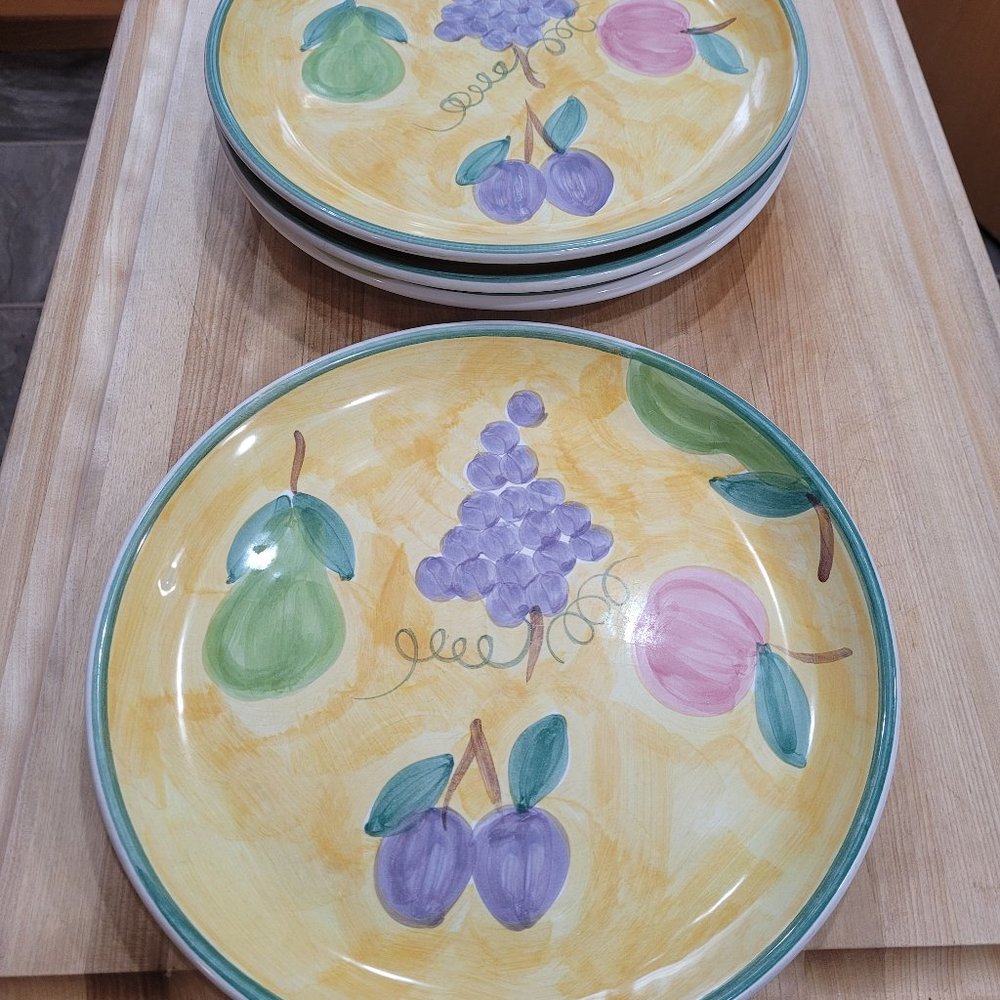 Caleca Frutta Hand Painted Italian Dinner Plate 11.25"